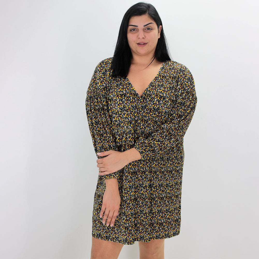 Image for Women's Ribbed Floral Printed Dress,Multi