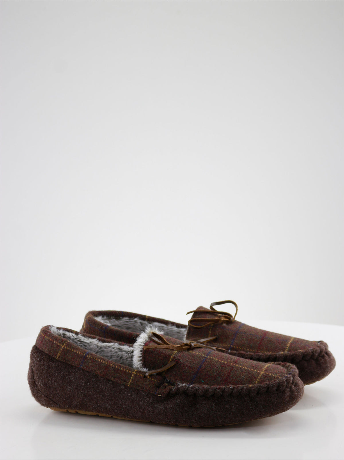 Image for Men's Faux Fur Inside Slippers, Brown