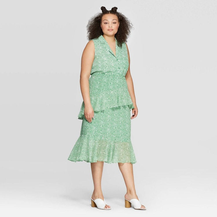 Image for Women's Mid-Rise Ruffled Mini Skirt,Green