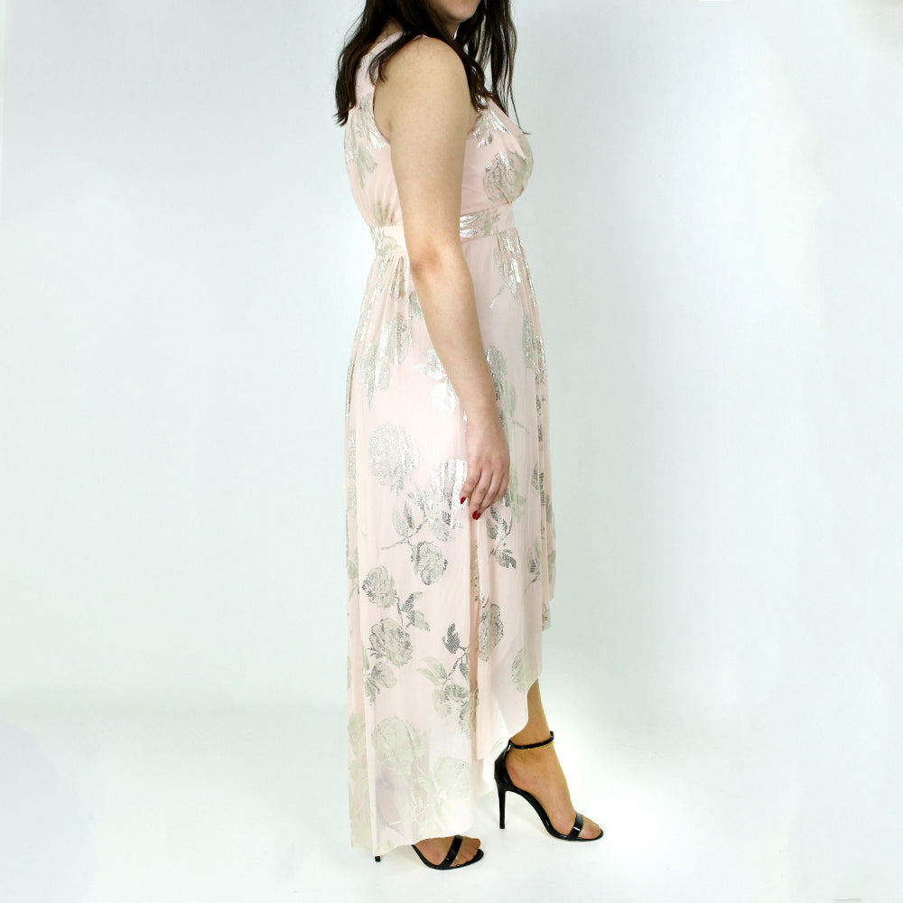 Women's Allover Gold-Foil High-Low Dress,Somo