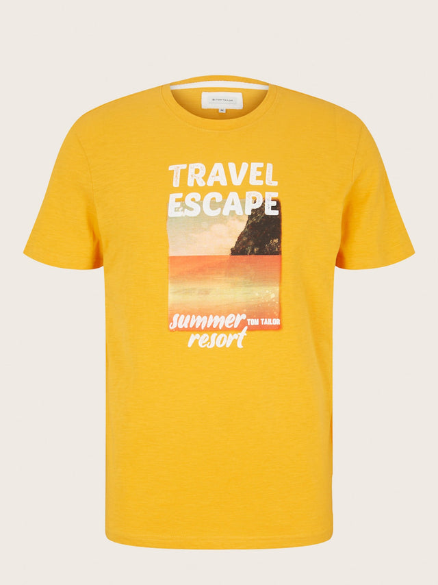 Image for Men's Graphic Printed T-Shirt,Orange