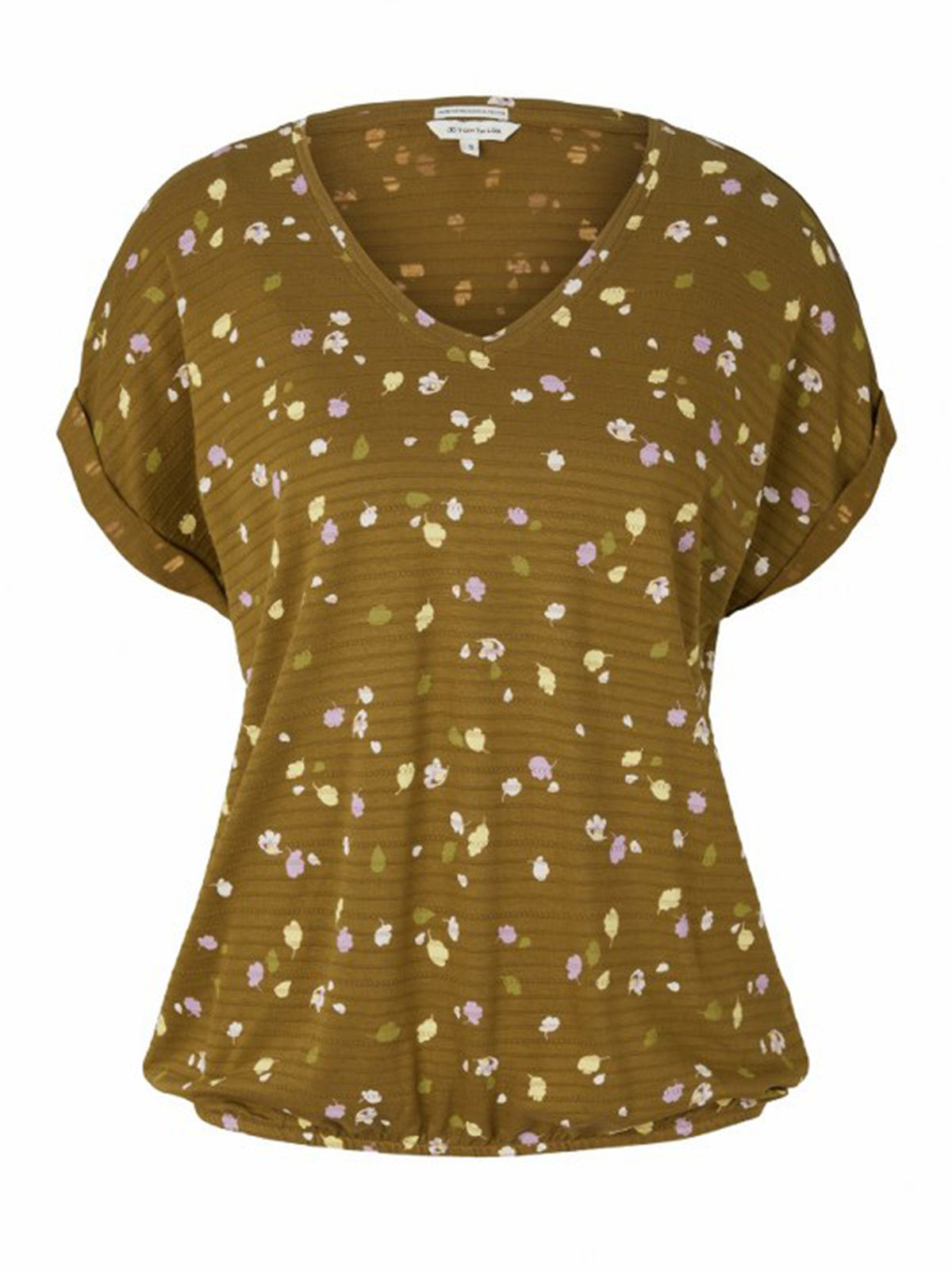 Image for Women's Graphic Printed Ribbed Top,Olive