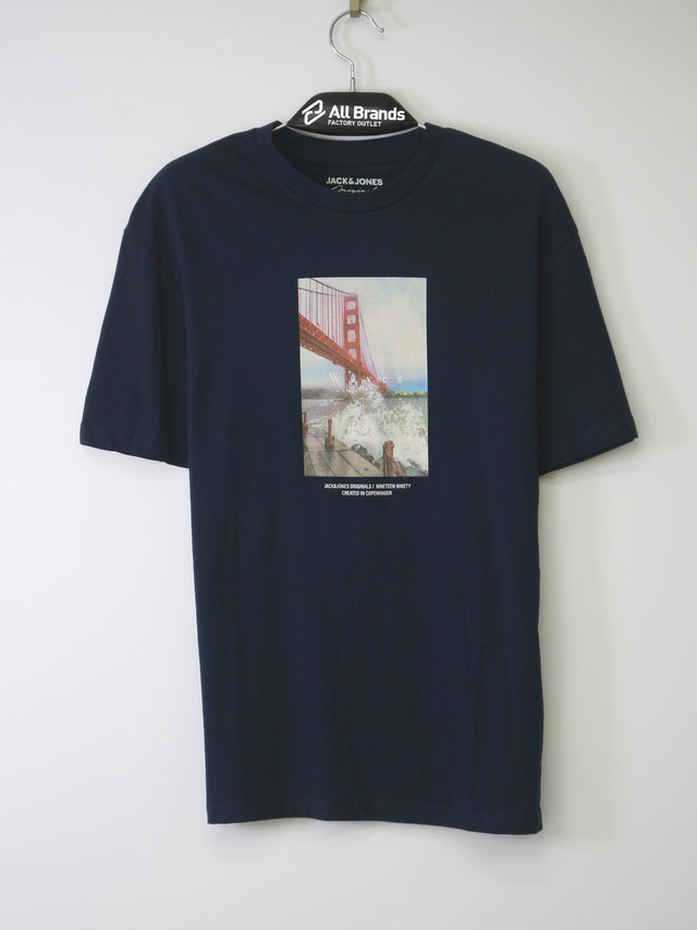 Image for Men's Graphic Printed T-Shirt,Navy