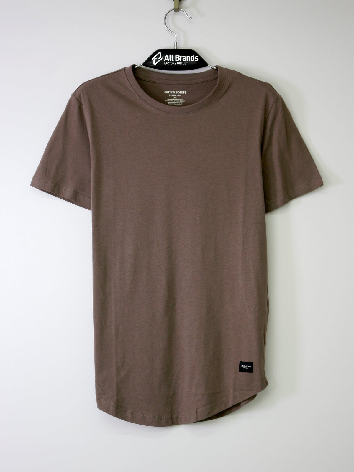 Image for Men's Brand Logo Embroidered T-Shirt,Light Brown