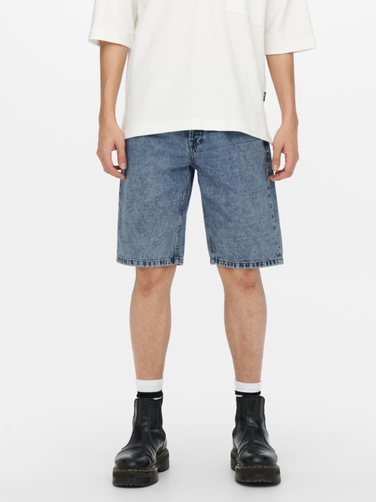 Image for Men's Washed Denim Short,Blue