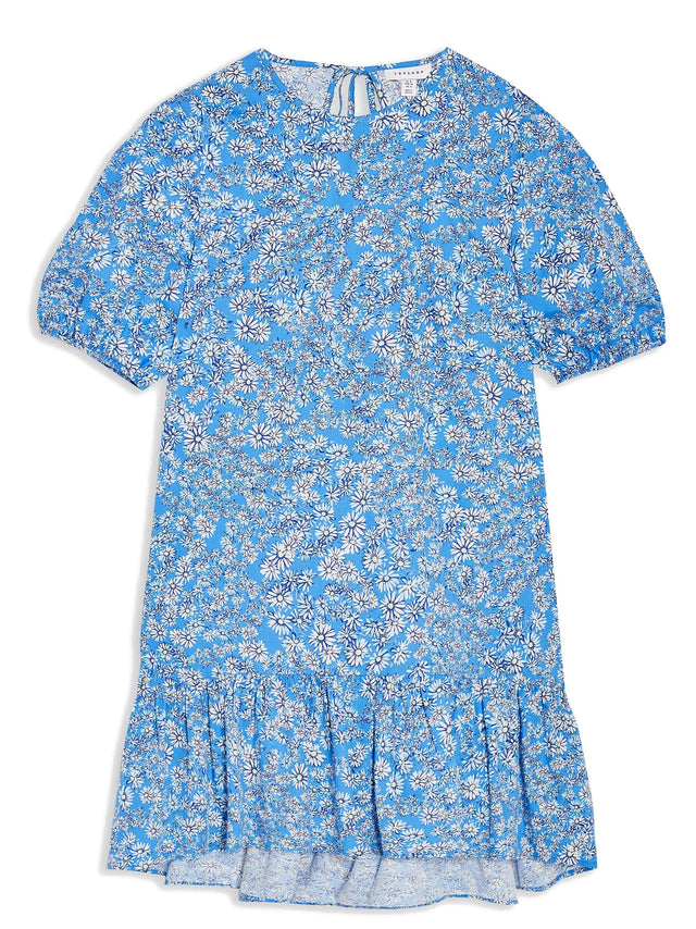 Image for Women's Floral Printed Open Back Dress,Blue