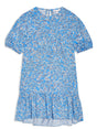 Image for Women's Floral Printed Open Back Dress,Blue