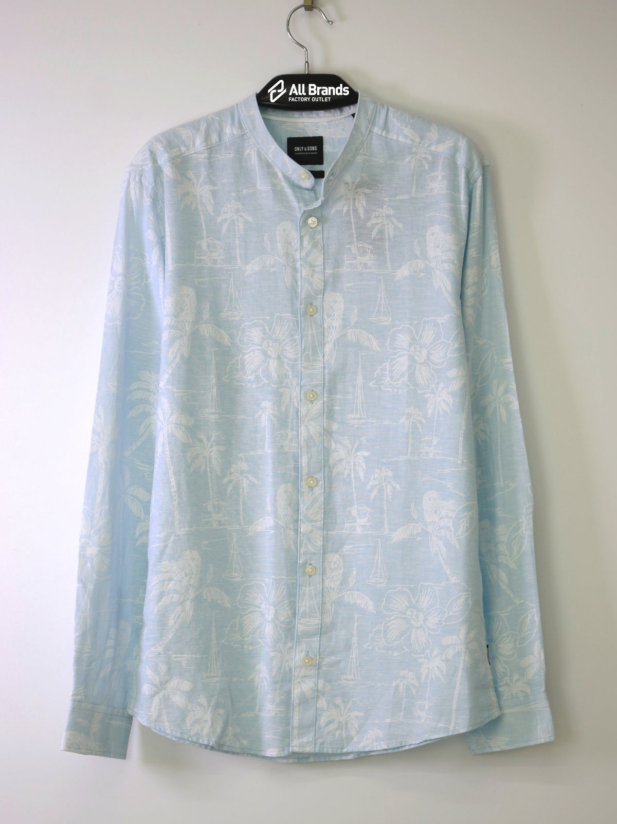Image for Men's Graphic Printed Dress Shirt,Light Blue