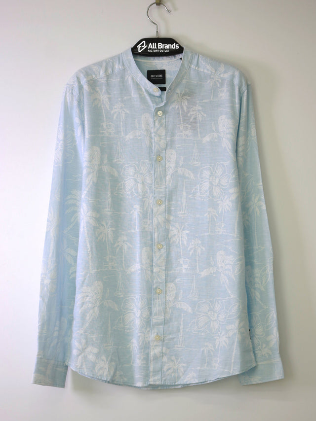 Image for Men's Graphic Printed Dress Shirt,Light Blue