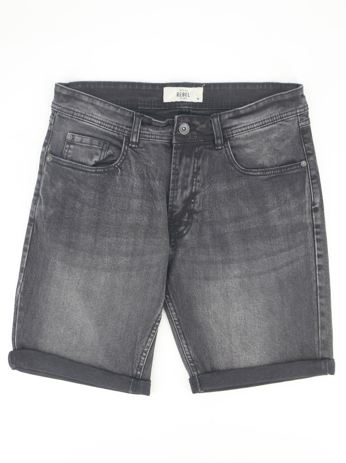 Image for Men's Washed Denim Short,Dark Grey