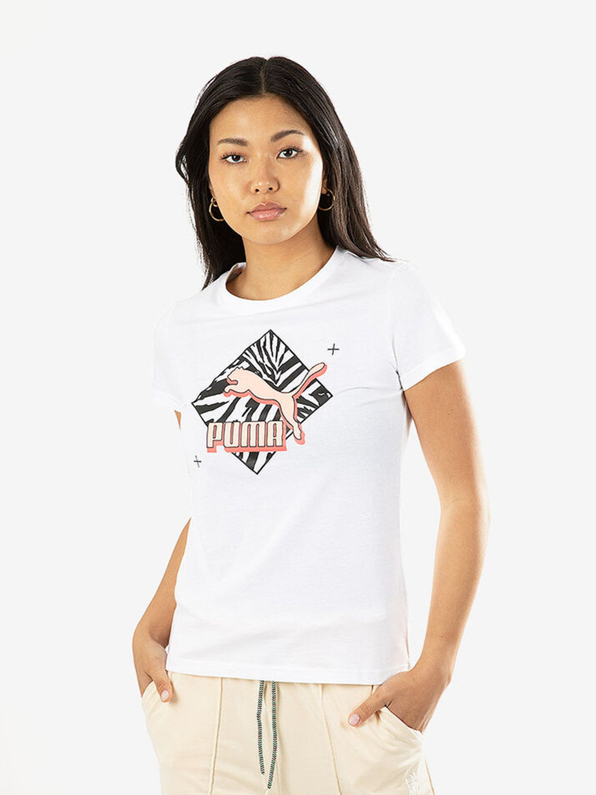 Image for Women's Graphic Printed T-Shirt,White