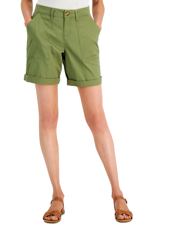 Image for Women's Plain Solid Bermuda Short,Olive