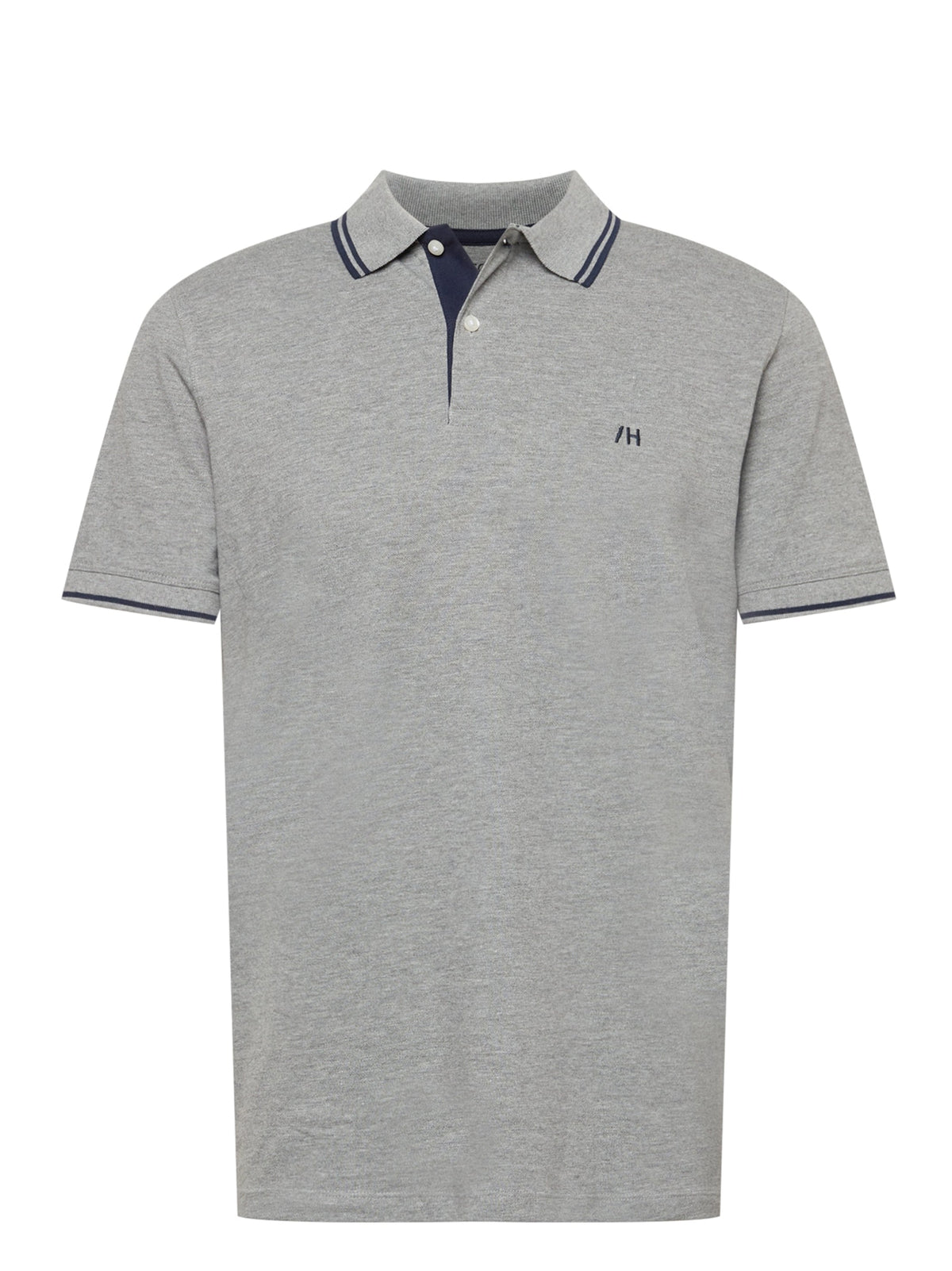 Image for Men's Brand Logo Embroidered Textured Polo Shirt,Grey