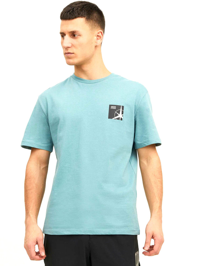 Image for Men's Front And Back Graphic Printed T-Shirt,Light Green