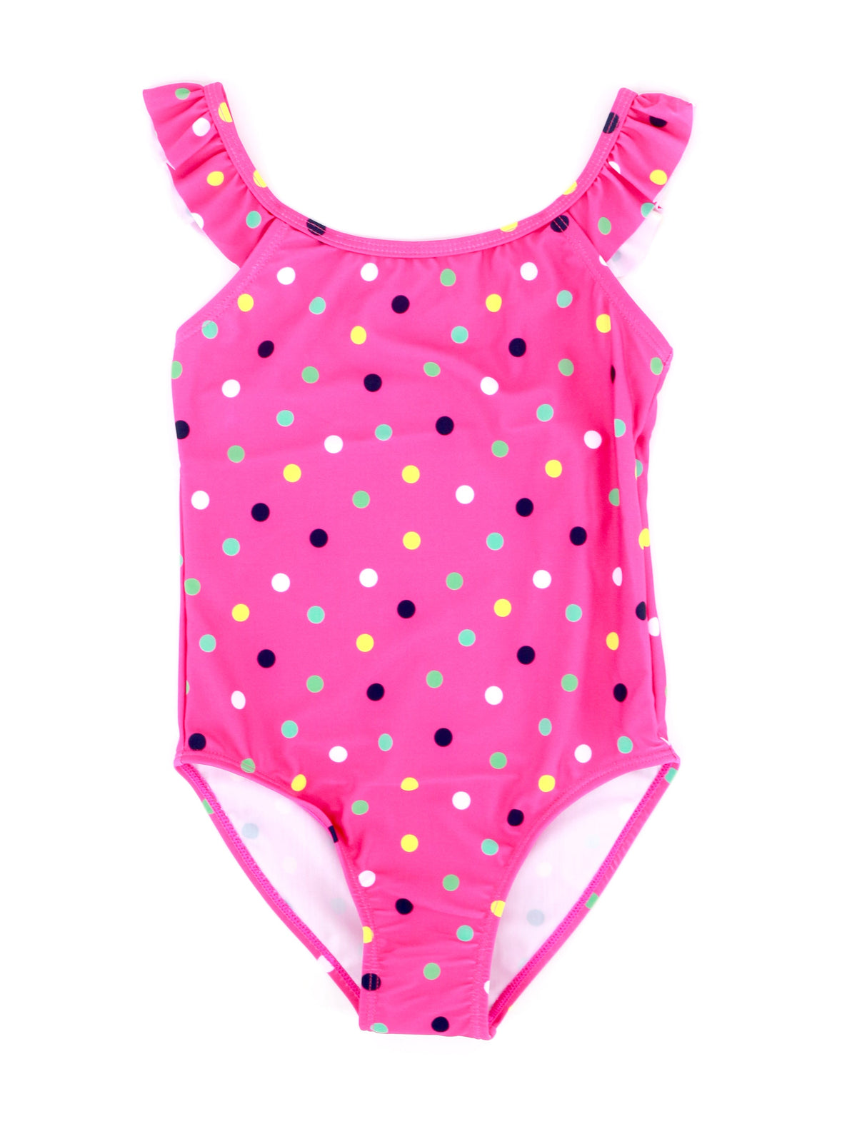 Image for Kids Girl Polka Dots One Piece Swimsuit,Fuchsia