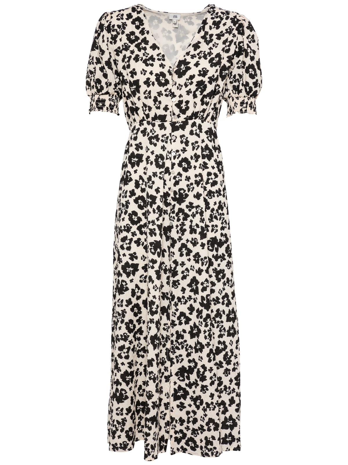 Image for Women's Floral Printed Button Dress,Beige