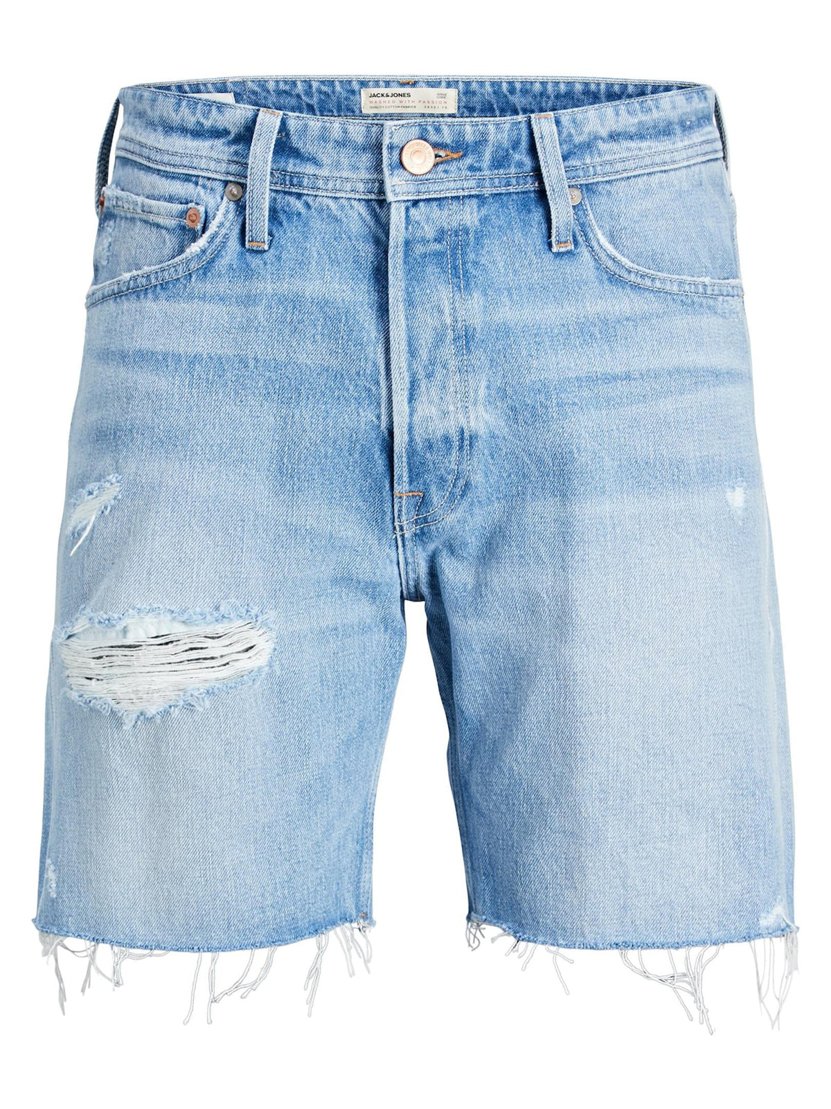 Image for Men's Loose Fit Ripped Denim Short,Light Blue