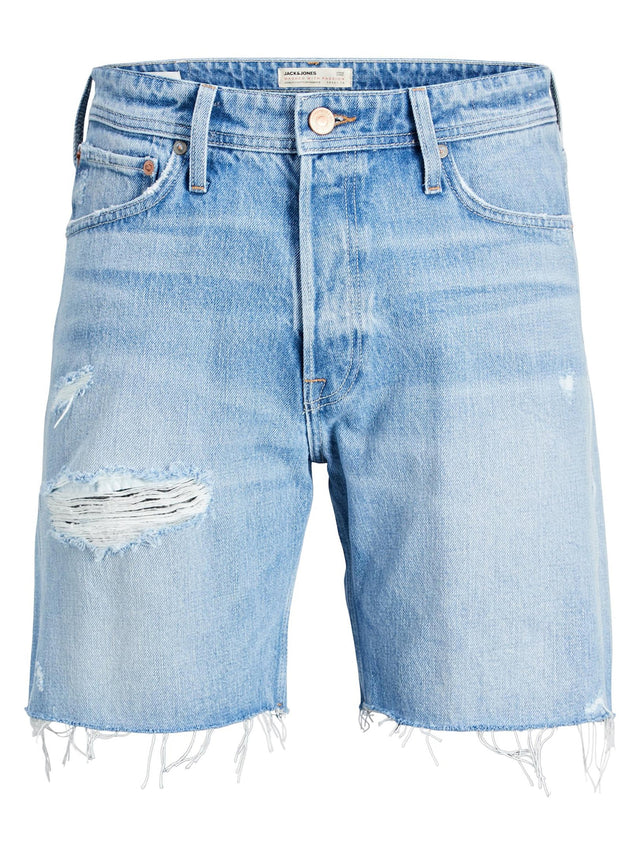 Image for Men's Loose Fit Ripped Denim Short,Light Blue