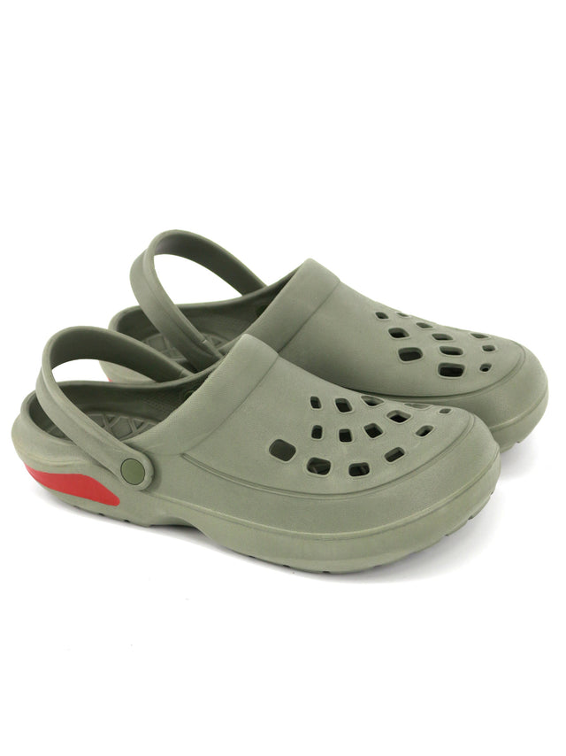 Image for Men's Plain Solid Clogs,Olive