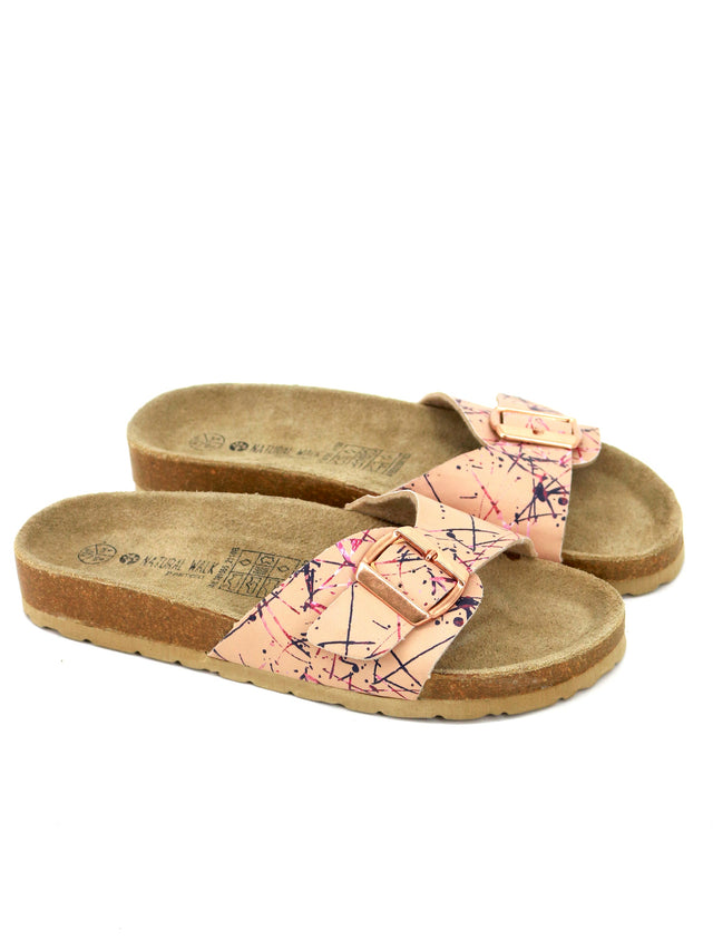 Image for Women's Graphic Printed Slide Sandals,Beige