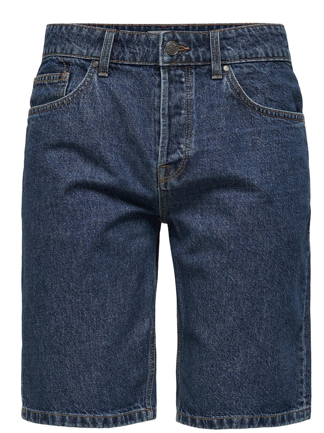 Image for Men's Loose Fit Denim Short,Dark Blue