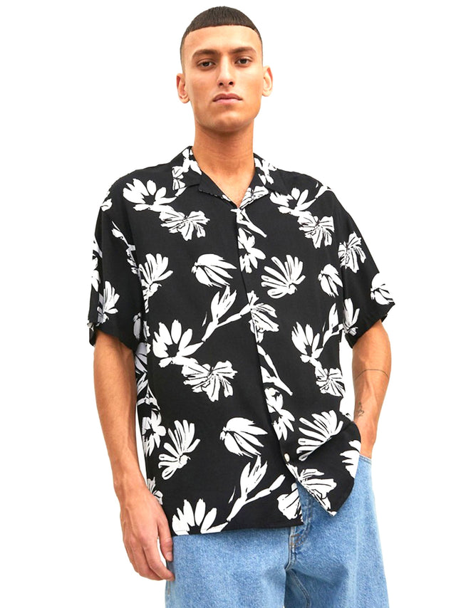 Image for Men's Graphic Printed Dress Shirt,Black