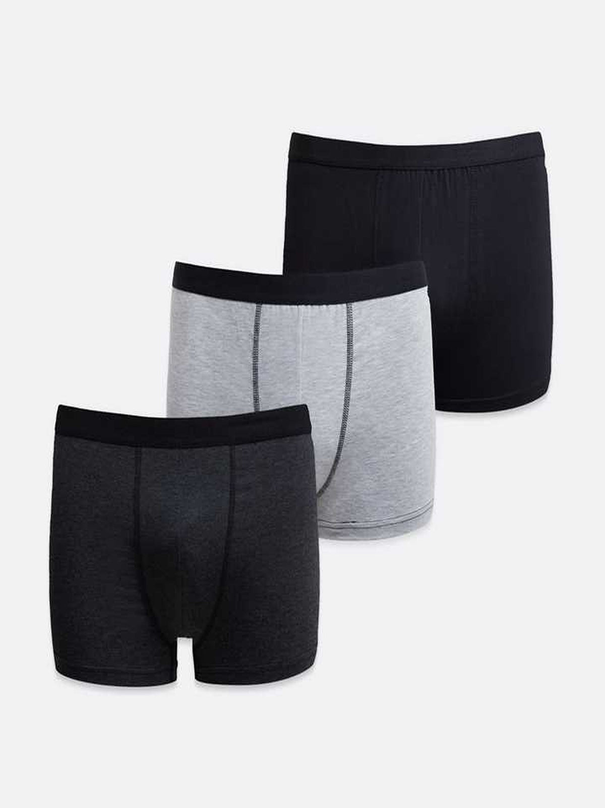 Image for Men's 3 Pack Plain Solid Cotton Stretch Boxers,Multi