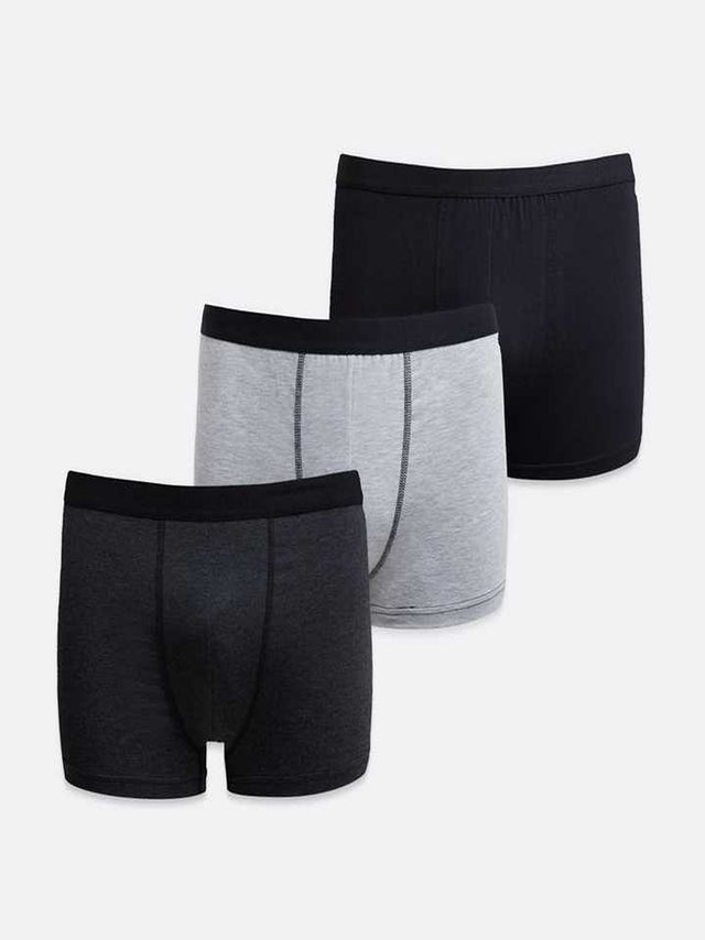 Image for Men's 3 Pack Plain Solid Cotton Stretch Boxers,Multi