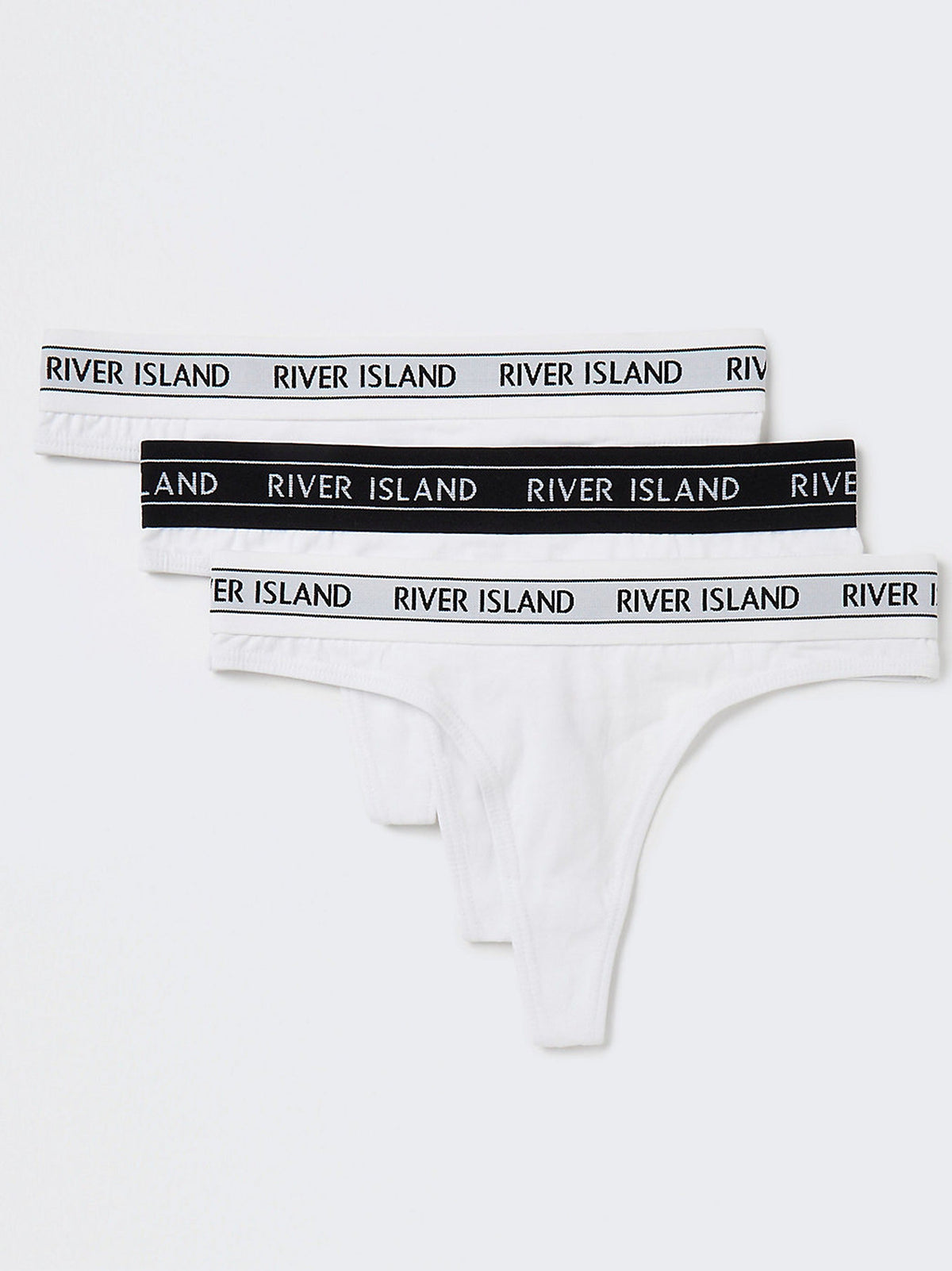 Image for Women's 3 Pack Brand Logo Thongs,White