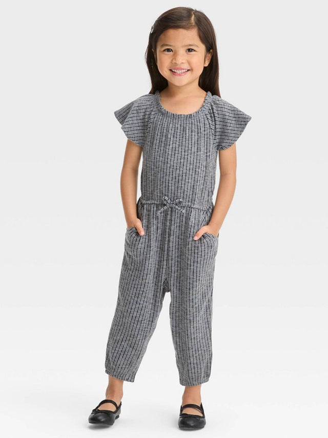 Image for Kids Girl Textured Jumpsuit,Grey