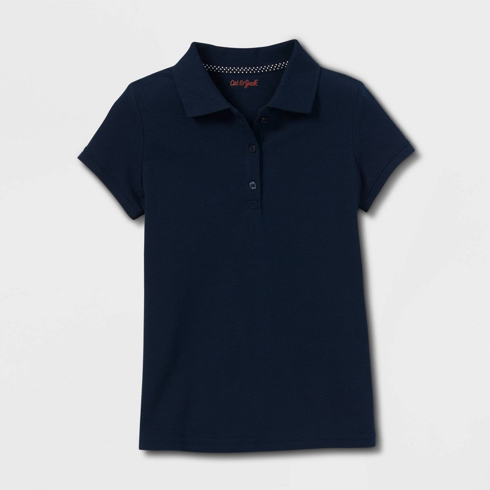 Image for Kids Girl Plain Solid Polo Shirt,Navy