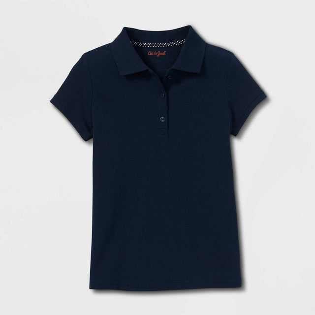 Image for Kids Girl Plain Solid Polo Shirt,Navy