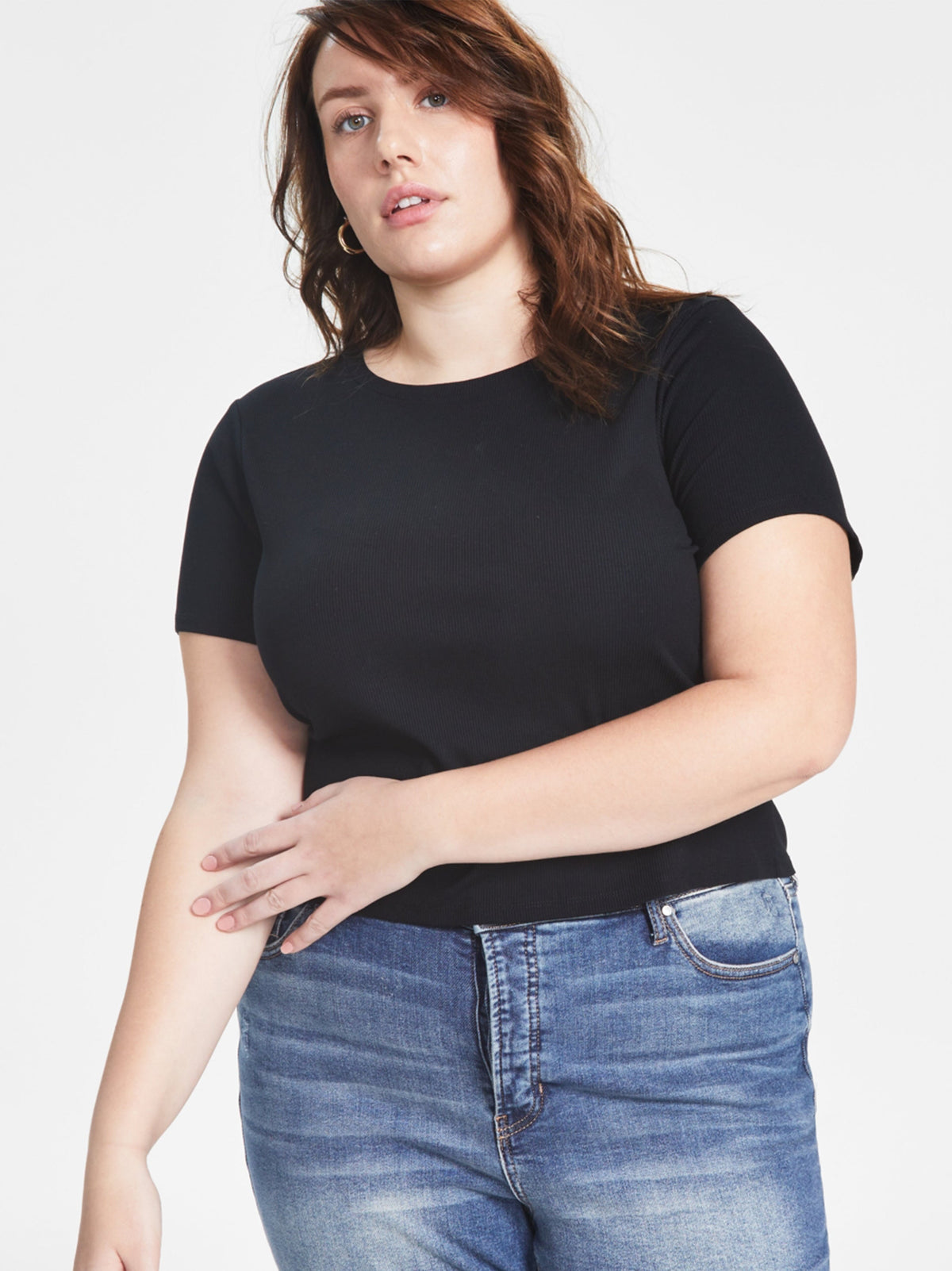 Image for Women's Ribbed T-Shirt,Black