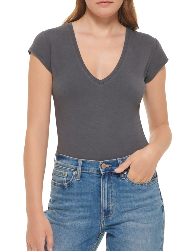 Image for Women's Plain Solid Bodysuit,Dark Grey