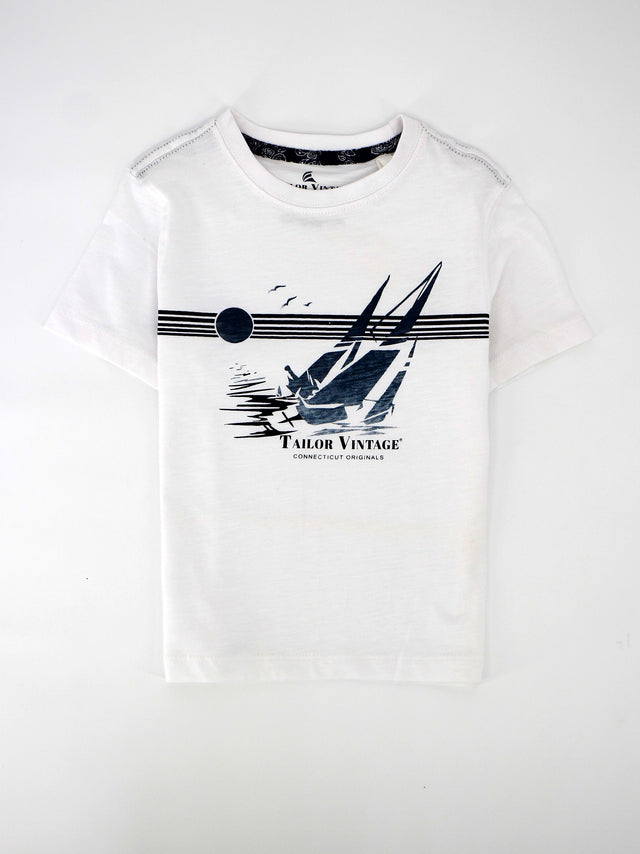 Image for Kids Boy Graphic Printed T-Shirt,White