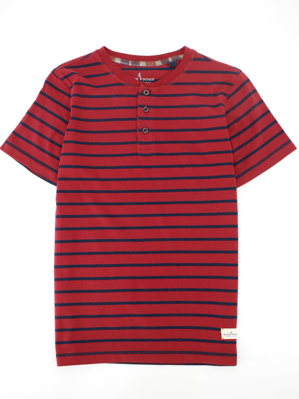 Image for Kids Boy Striped Henley Top,Burgundy