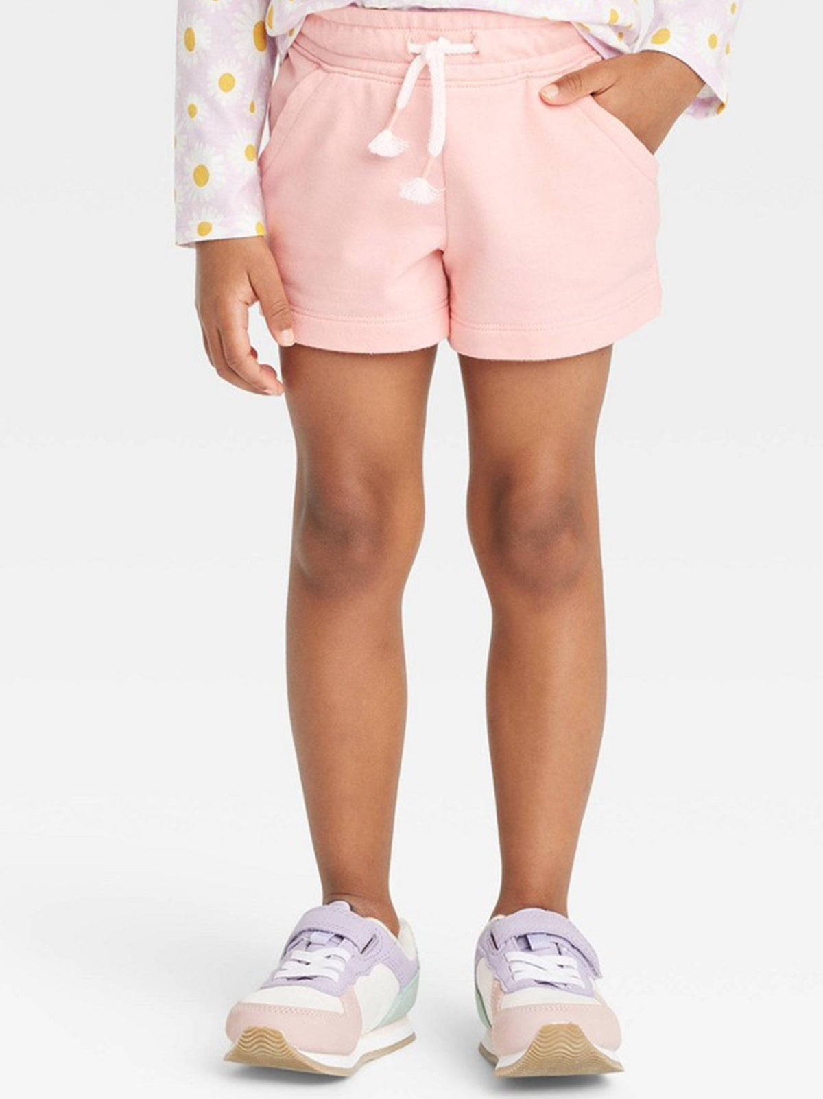 Image for Kids Girl Plain Solid Drawstring Short,Light Pink