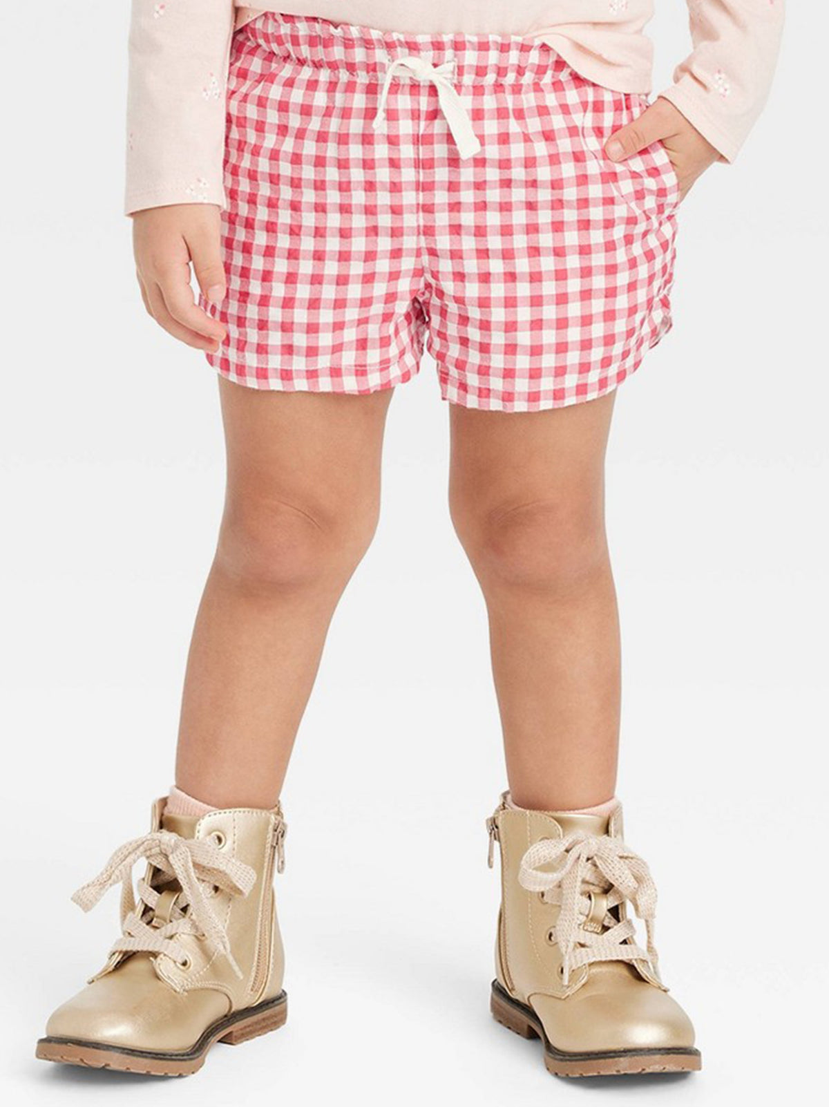 Image for Kids Girl Gingham Check Short,Fuchsia