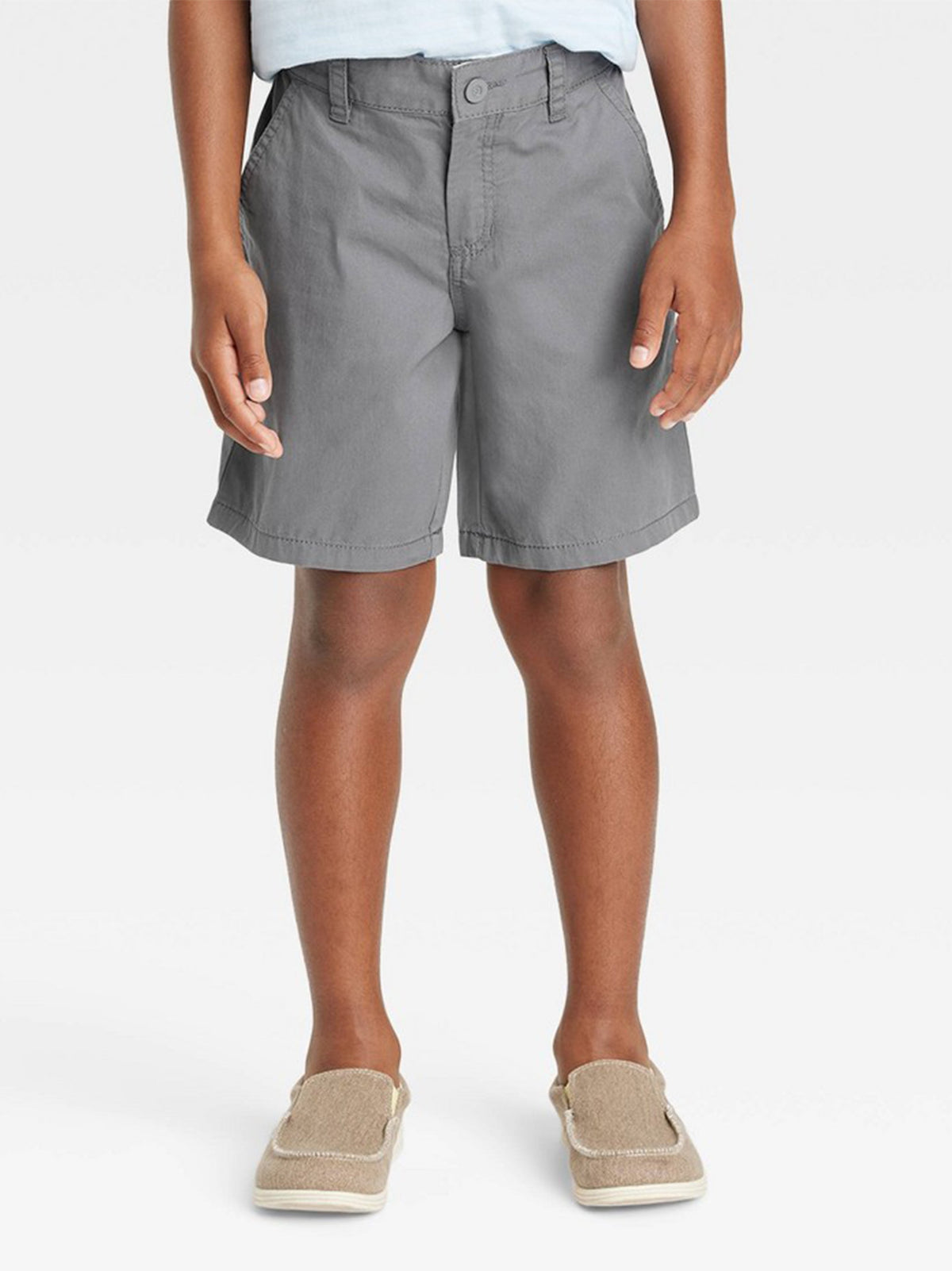 Image for Kids Boy Plain Solid Woven Short,Dark Grey