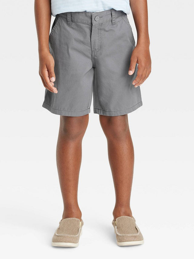 Image for Kids Boy Plain Solid Woven Short,Dark Grey