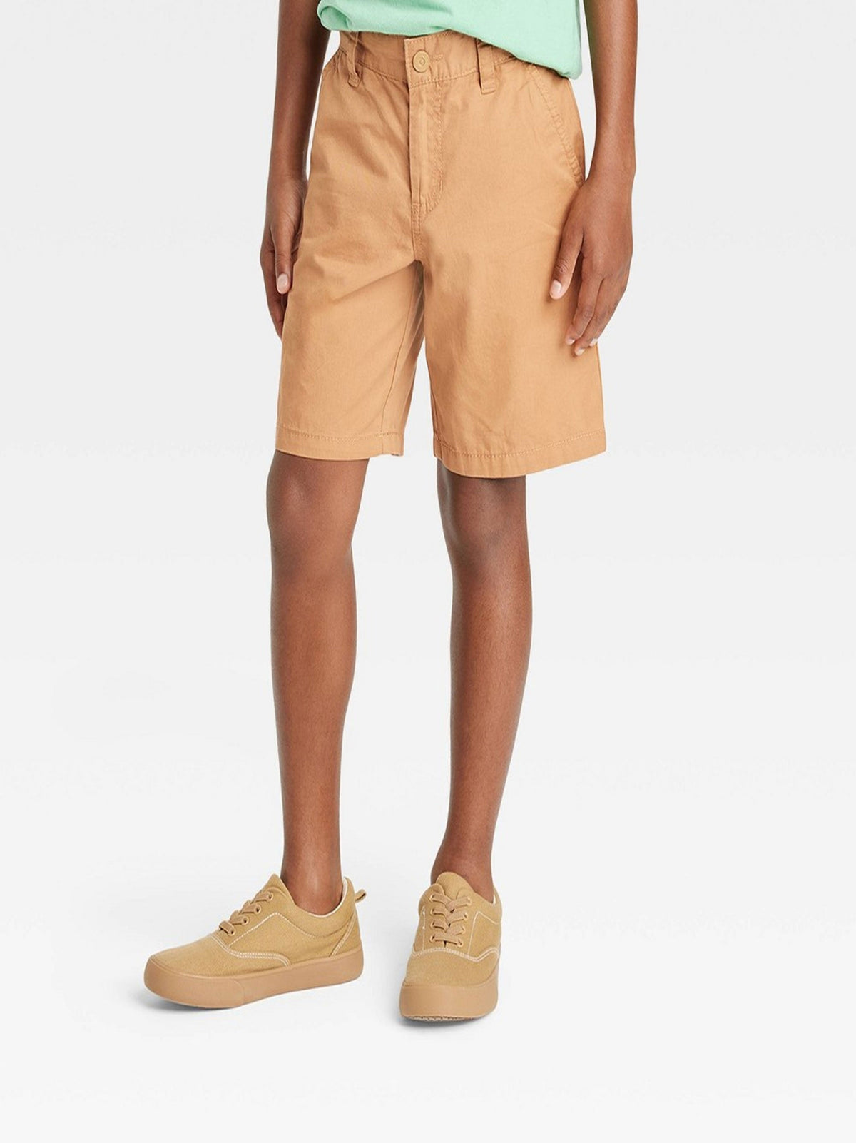Image for Kids Boys Plain Solid Woven Short,Brown