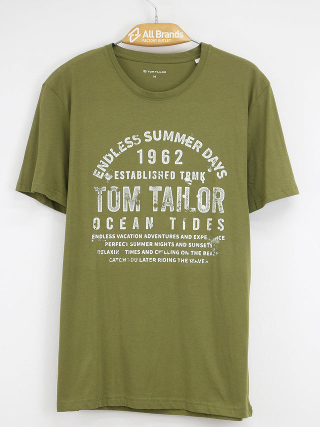 Image for Men's Graphic Printed T-Shirt,Olive