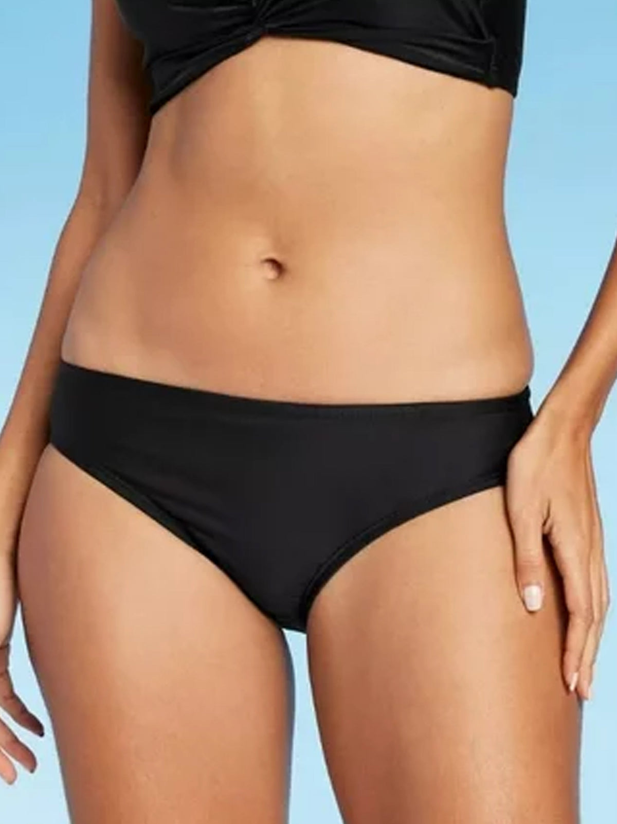 Image for Women's Plain Solid Bikini Bottom,Black