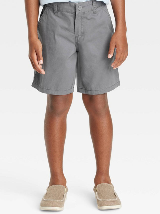 Image for Kids Boy Plain Solid Woven Short,Dark Grey