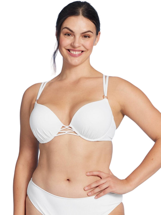 Image for Women's Push-up Double Strap Bikini Top,White