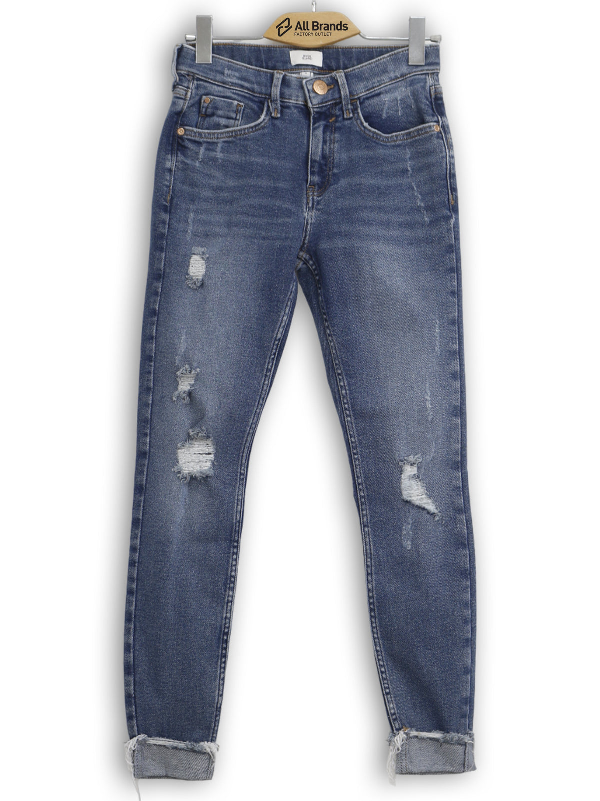 Image for Women's Ripped Washed Jeans,Blue