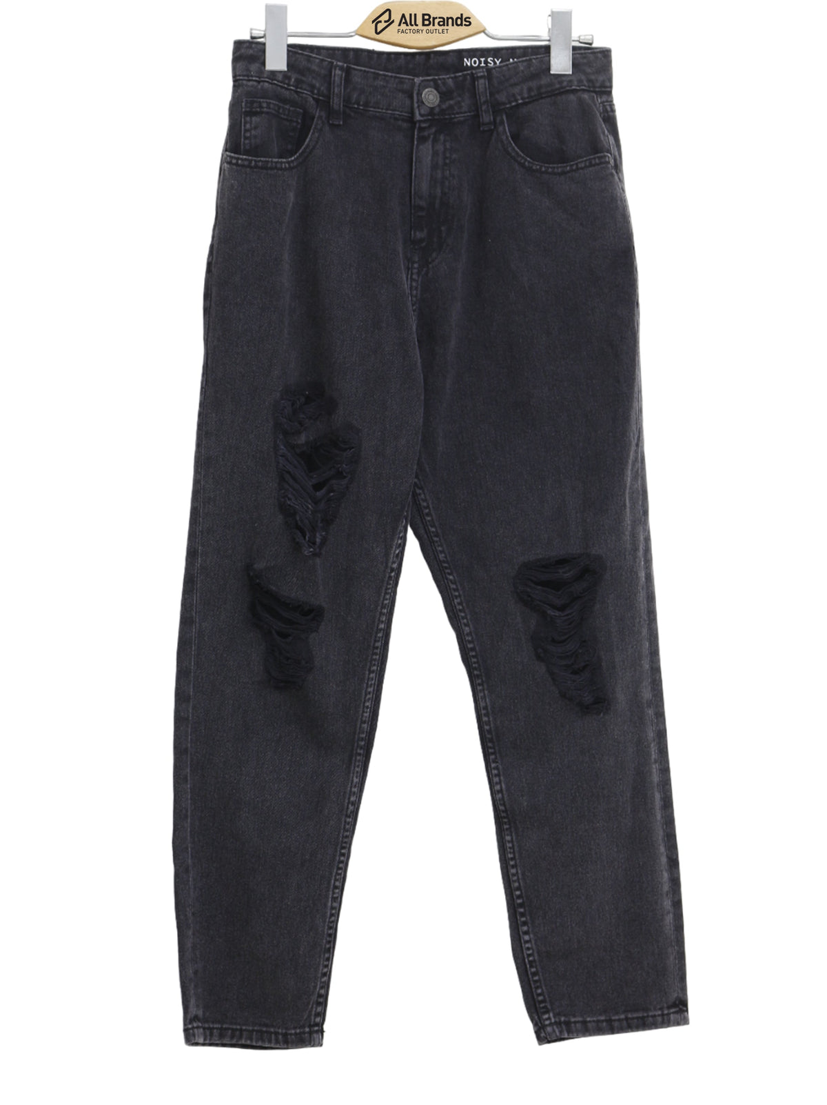Image for Women's Ripped Mom Jeans,Dark Grey