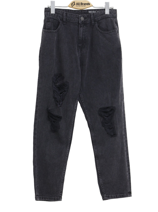 Image for Women's Ripped Mom Jeans,Dark Grey