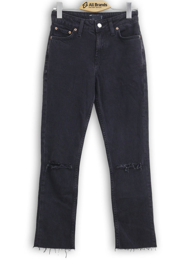 Image for Women's Ripped Mom Jeans,Black