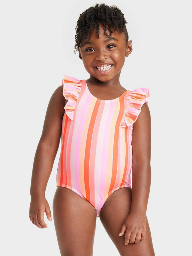 Image for Kids Girl Striped One Piece Swimsuit,Multi